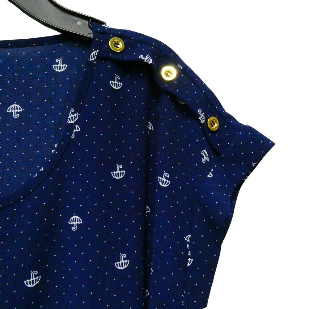 Sweet‎ Wanderer womens medium dress blue umbrella print